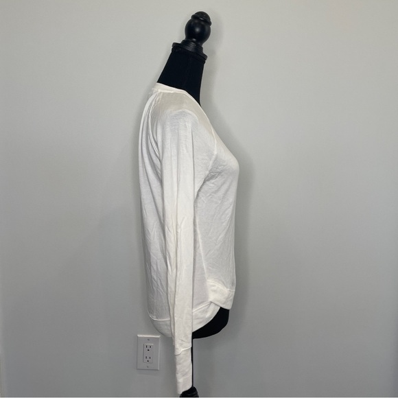 Athleta White Long Sleeve Crew Neck Top - Picture 3 of 7